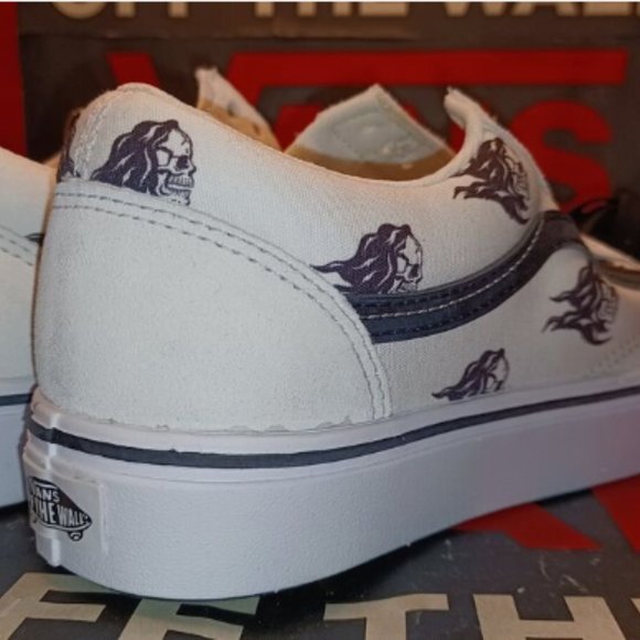 VANS ComfyCush Old Skool Sixty Sixers Skulls Men's 9.5 Black/White VN0A3WMA1RU - Picture 13 of 13